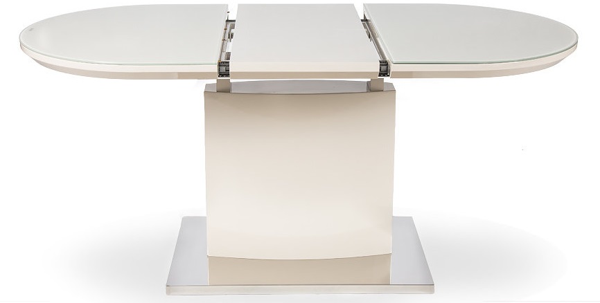Овальный обеденный стол с раскладным механизмом  (вариант раскладки столешницы).